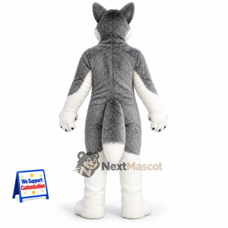 Husky Mascot Costume - Gray for Grand Openings Husky Mascot Costume - Gray for Grand Openings