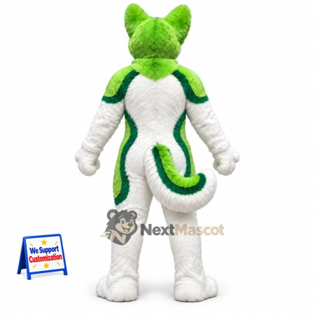 Wolf Mascot Costume - Green and White