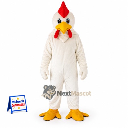 Rooster Mascot Costume - White for Street Fairs Rooster Mascot Costume - White for Street Fairs