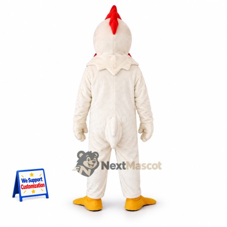 Rooster Mascot Costume - White for Street Fairs Rooster Mascot Costume - White for Street Fairs