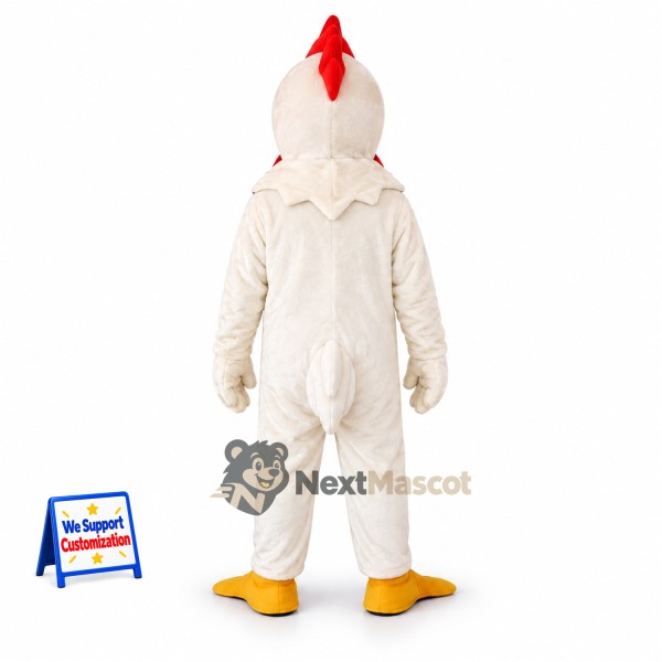 Rooster Mascot Costume - White for Street Fairs Rooster Mascot Costume - White for Street Fairs