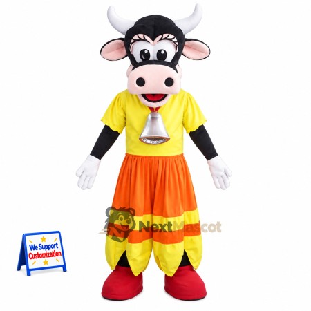 Cow Mascot Costume - Orange Skirt Cow Mascot Costume - Orange Skirt