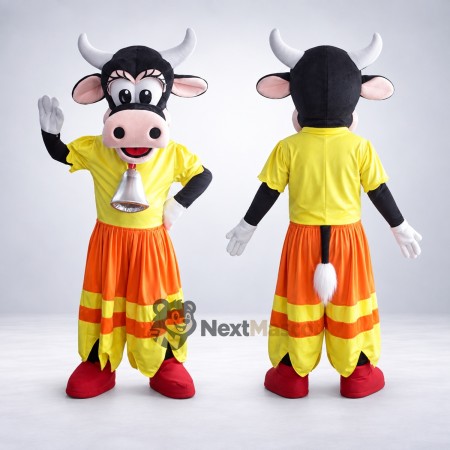 Cow Mascot Costume - Orange Skirt Cow Mascot Costume - Orange Skirt