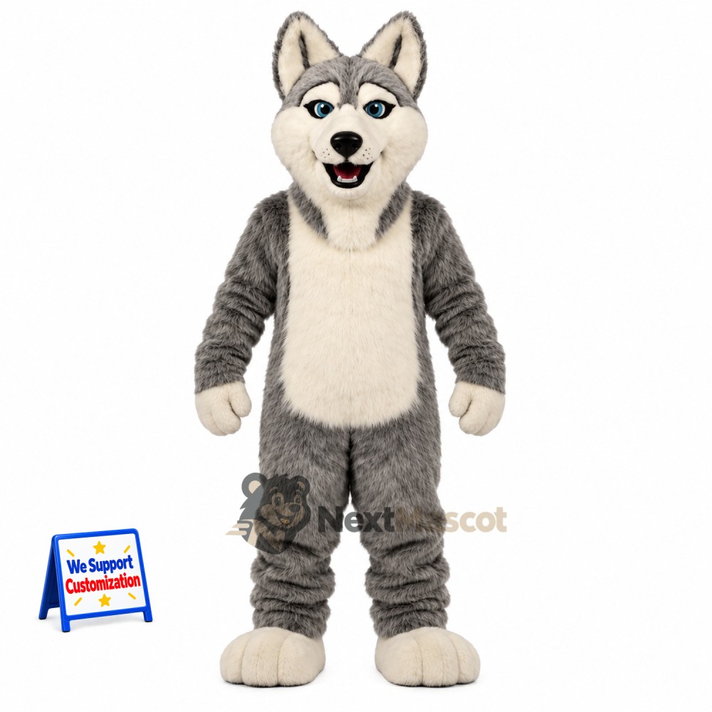 Husky Mascot Costume - Gray for Photo Events Husky Mascot Costume - Gray for Photo Events