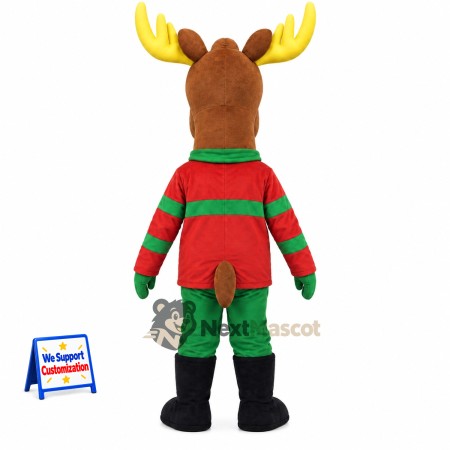 Moose Mascot Costume - Christmas Theme for Christmas Parades Moose Mascot Costume - Christmas Theme for Christmas Parades