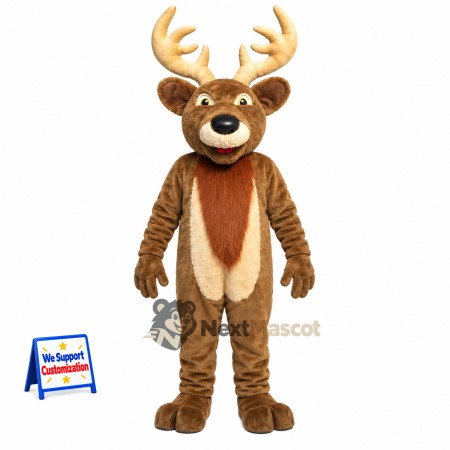 Deer Mascot Costume - Brown for Fan Events Deer Mascot Costume - Brown for Fan Events