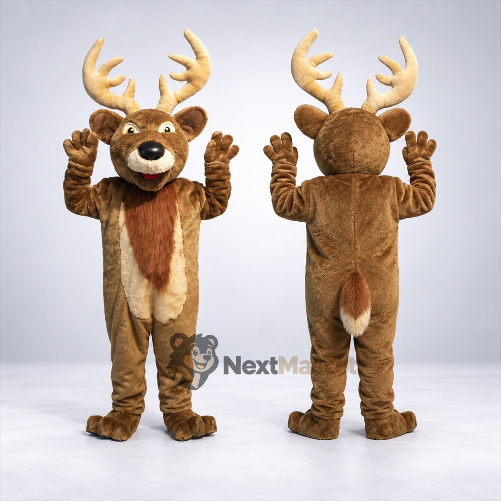 Deer Mascot Costume - Brown for Fan Events Deer Mascot Costume - Brown for Fan Events