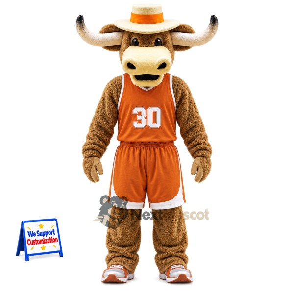 Bull Mascot Costume - Orange Uniform