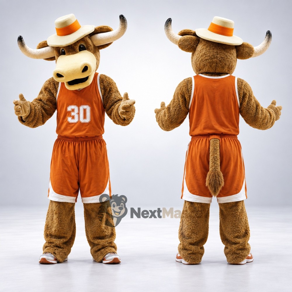 Bull Mascot Costume - Orange Uniform Bull Mascot Costume - Orange Uniform