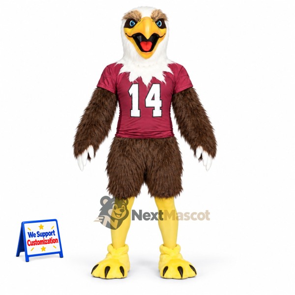 Bald Eagle Mascot Costume - Maroon Jersey