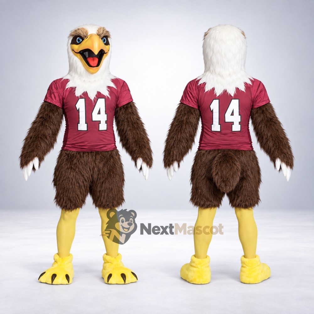 Bald Eagle Mascot Costume - Maroon Jersey Bald Eagle Mascot Costume - Maroon Jersey