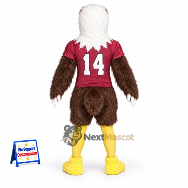 Bald Eagle Mascot Costume - Maroon Jersey