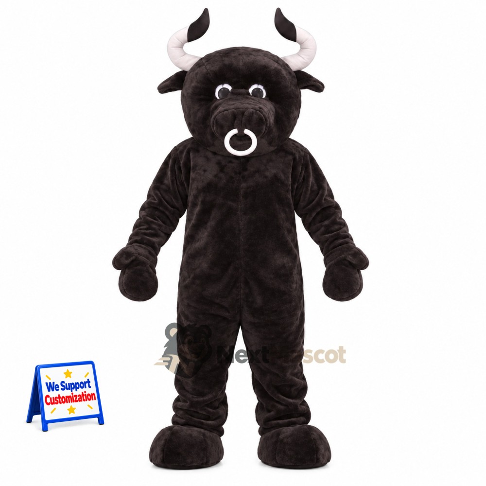 Bull Mascot Costume - Black for School Events Bull Mascot Costume - Black for School Events