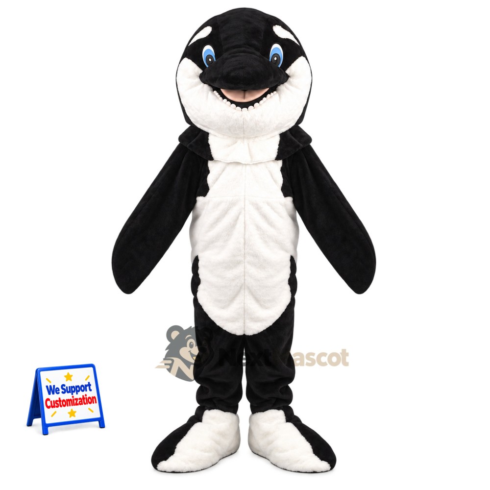 Orca Mascot Costume - Black and White for Ocean Events Orca Mascot Costume - Black and White for Ocean Events