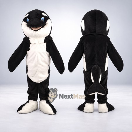 Orca Mascot Costume - Black and White for Ocean Events Orca Mascot Costume - Black and White for Ocean Events