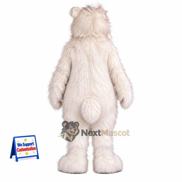Bear Mascot Costume - White for Grand Openings Bear Mascot Costume - White for Grand Openings