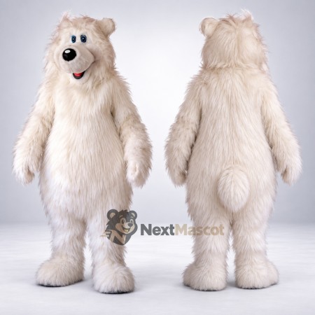 Bear Mascot Costume - White for Grand Openings Bear Mascot Costume - White for Grand Openings