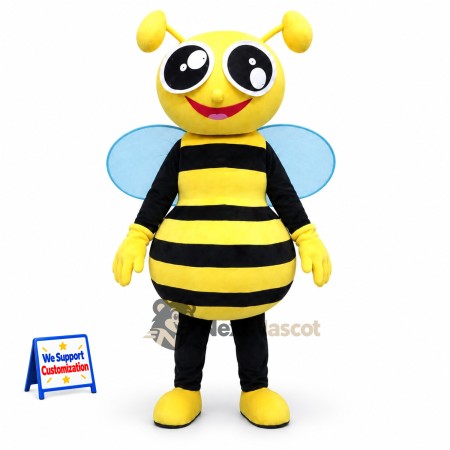 Bee Mascot Costume - Blue Wings for Nature Events Bee Mascot Costume - Blue Wings for Nature Events