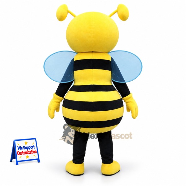 Bee Mascot Costume - Blue Wings for Nature Events Bee Mascot Costume - Blue Wings for Nature Events