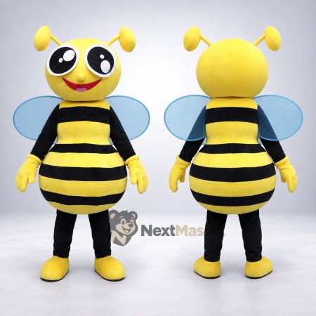 Bee Mascot Costume - Blue Wings for Nature Events Bee Mascot Costume - Blue Wings for Nature Events