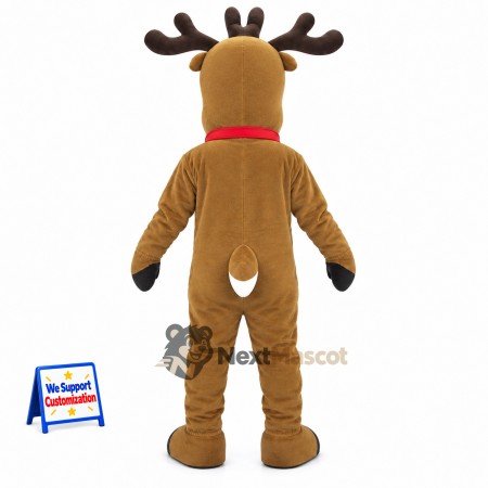 Deer Mascot Costume - Brown, Red Bow Tie Deer Mascot Costume - Brown, Red Bow Tie