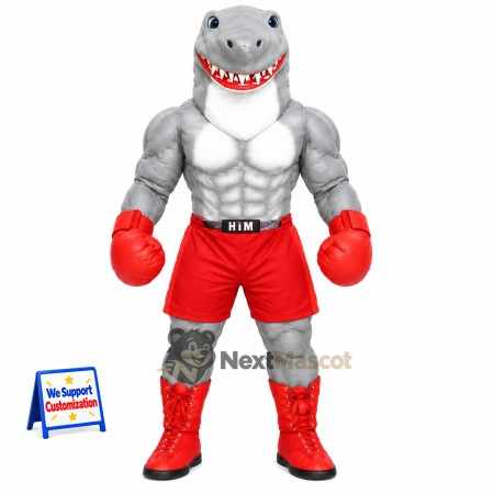 Shark Mascot Costume - Boxing Style Shark Mascot Costume - Boxing Style