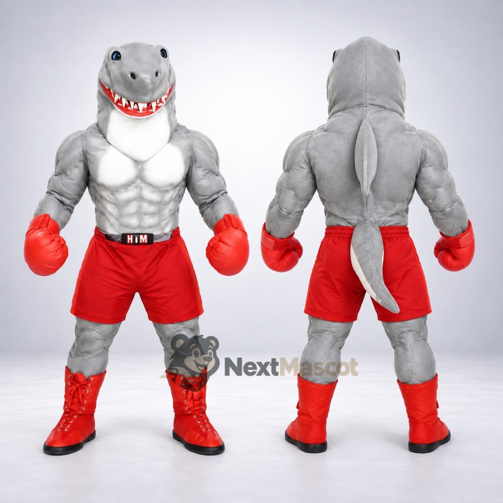 Shark Mascot Costume - Boxing Style Shark Mascot Costume - Boxing Style