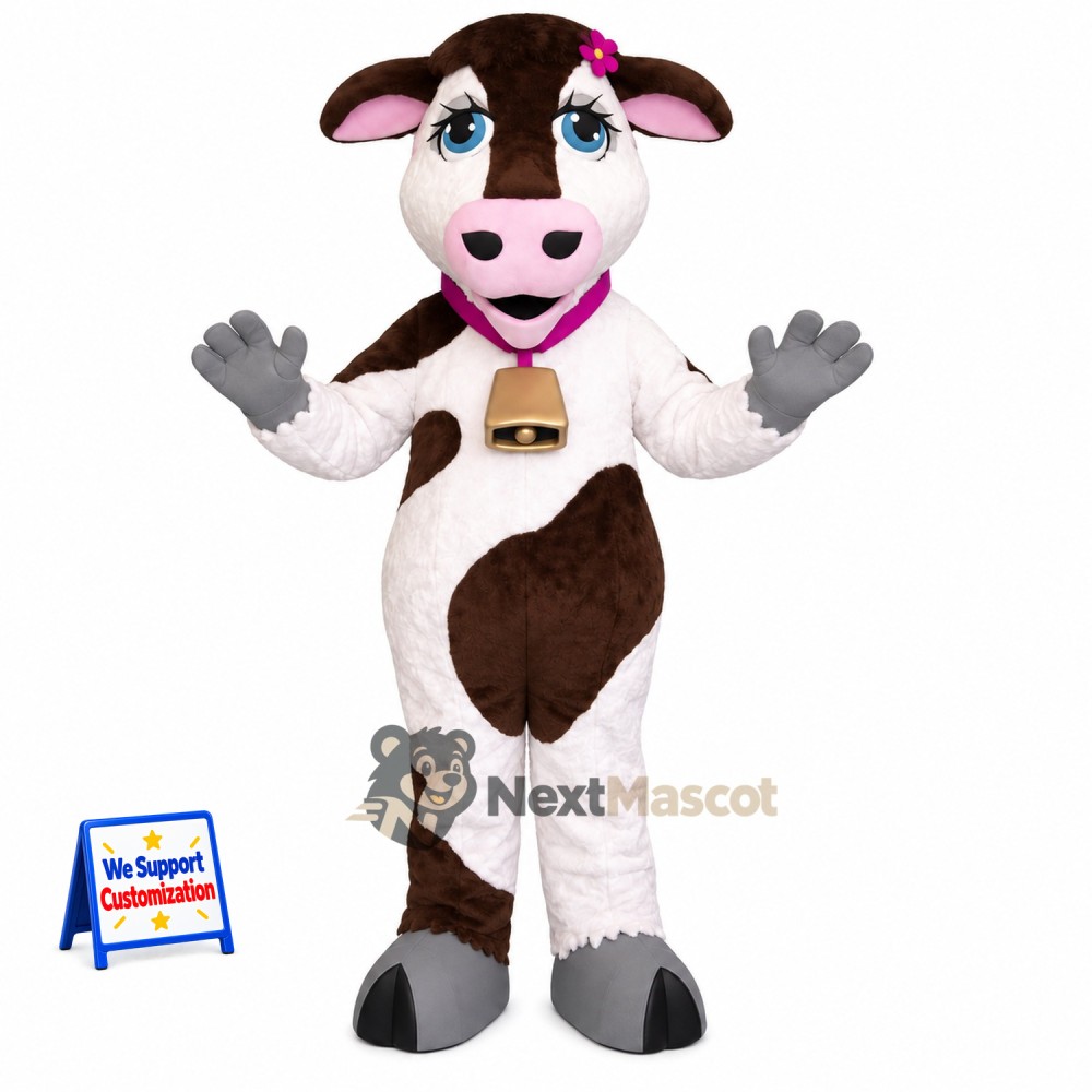 Cow Mascot Costume - Brown and White for Parades Cow Mascot Costume - Brown and White for Parades