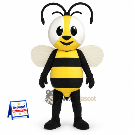 Bee Mascot Costume - Yellow, Long Curved Antennae Bee Mascot Costume - Yellow, Long Curved Antennae