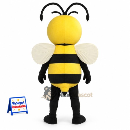 Bee Mascot Costume - Yellow, Long Curved Antennae Bee Mascot Costume - Yellow, Long Curved Antennae