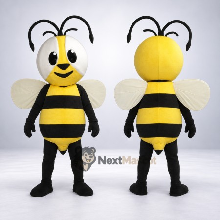 Bee Mascot Costume - Yellow, Long Curved Antennae Bee Mascot Costume - Yellow, Long Curved Antennae
