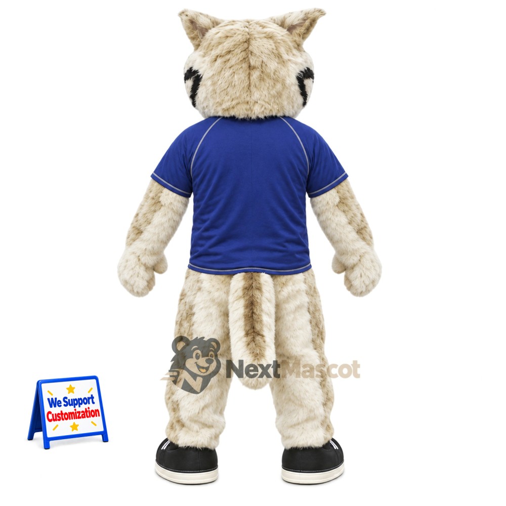 Wildcat Mascot Costume - Tan, Blue Shirt Wildcat Mascot Costume - Tan, Blue Shirt