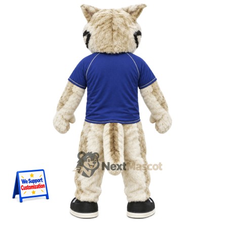 Wildcat Mascot Costume - Tan, Blue Shirt Wildcat Mascot Costume - Tan, Blue Shirt