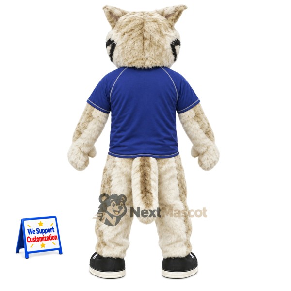 Wildcat Mascot Costume - Tan, Blue Shirt Wildcat Mascot Costume - Tan, Blue Shirt