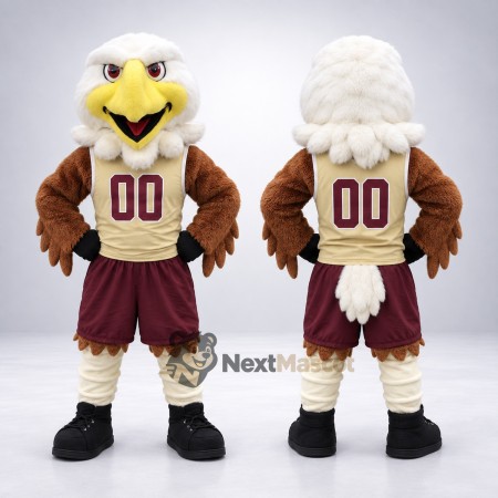 Bald Eagle Mascot Costume - Maroon Sports Uniform Bald Eagle Mascot Costume - Maroon Sports Uniform