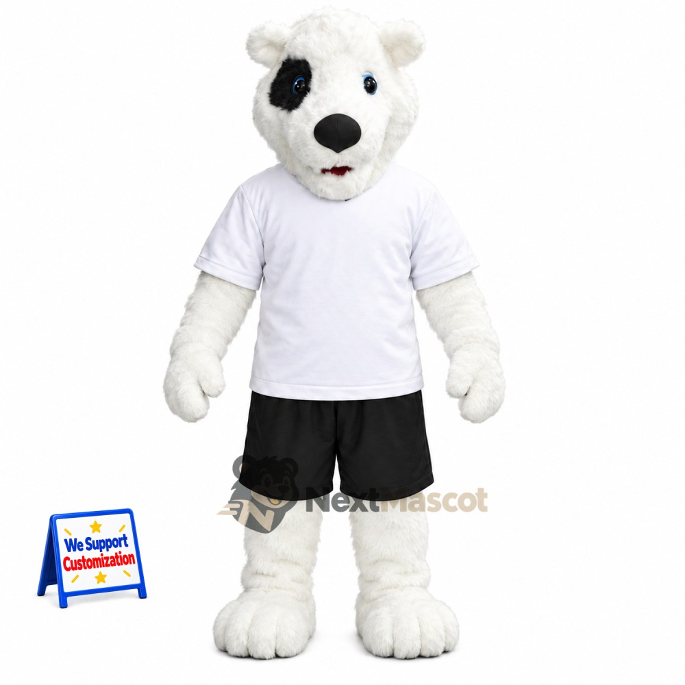 Bear Mascot Costume - White, White Shirt Bear Mascot Costume - White, White Shirt