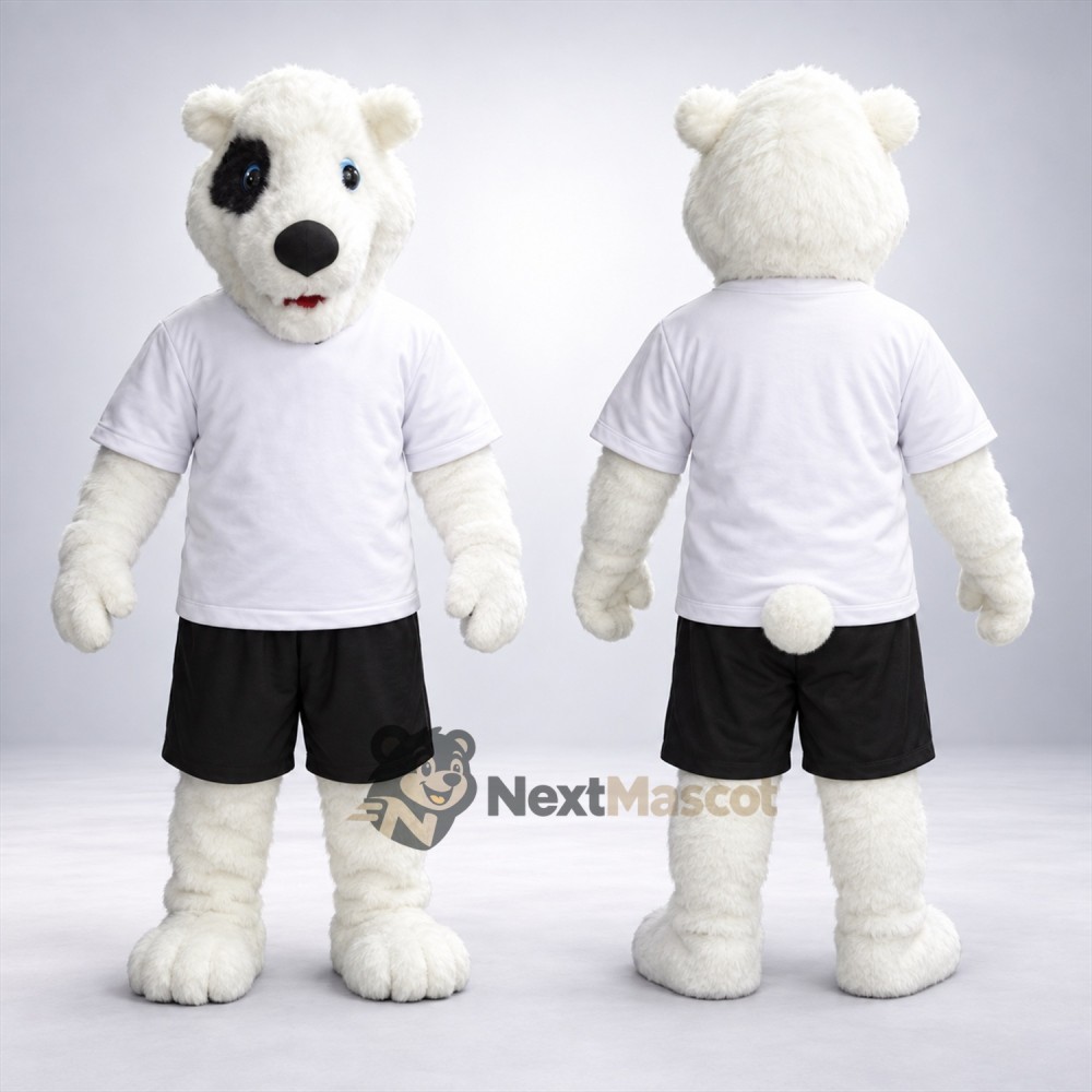 Bear Mascot Costume - White, White Shirt Bear Mascot Costume - White, White Shirt