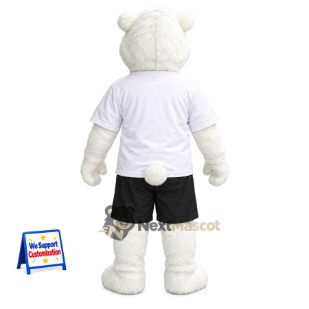 Bear Mascot Costume - White, White Shirt Bear Mascot Costume - White, White Shirt
