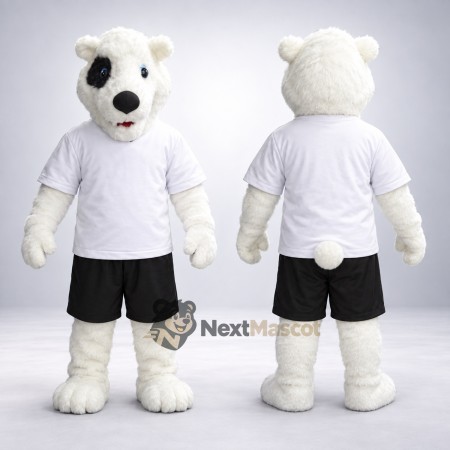 Bear Mascot Costume - White, White Shirt Bear Mascot Costume - White, White Shirt