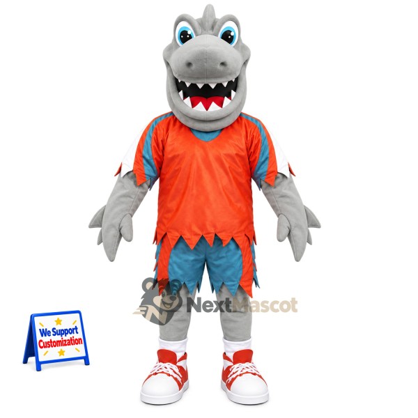 Shark Mascot Costume - Orange Shirt