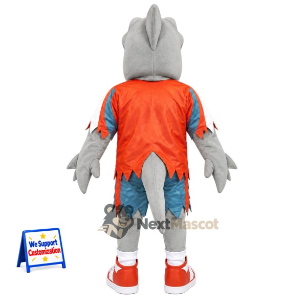 Shark Mascot Costume - Orange Shirt
