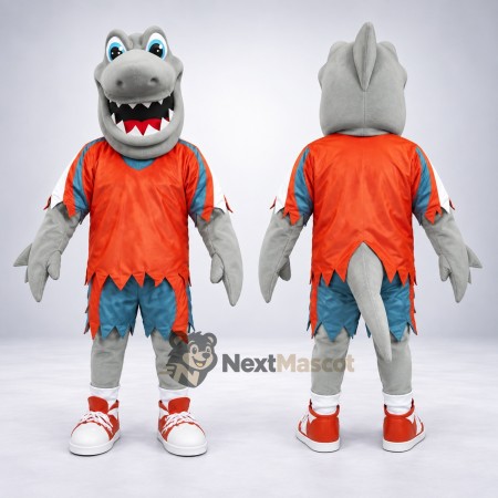 Shark Mascot Costume - Orange Shirt Shark Mascot Costume - Orange Shirt