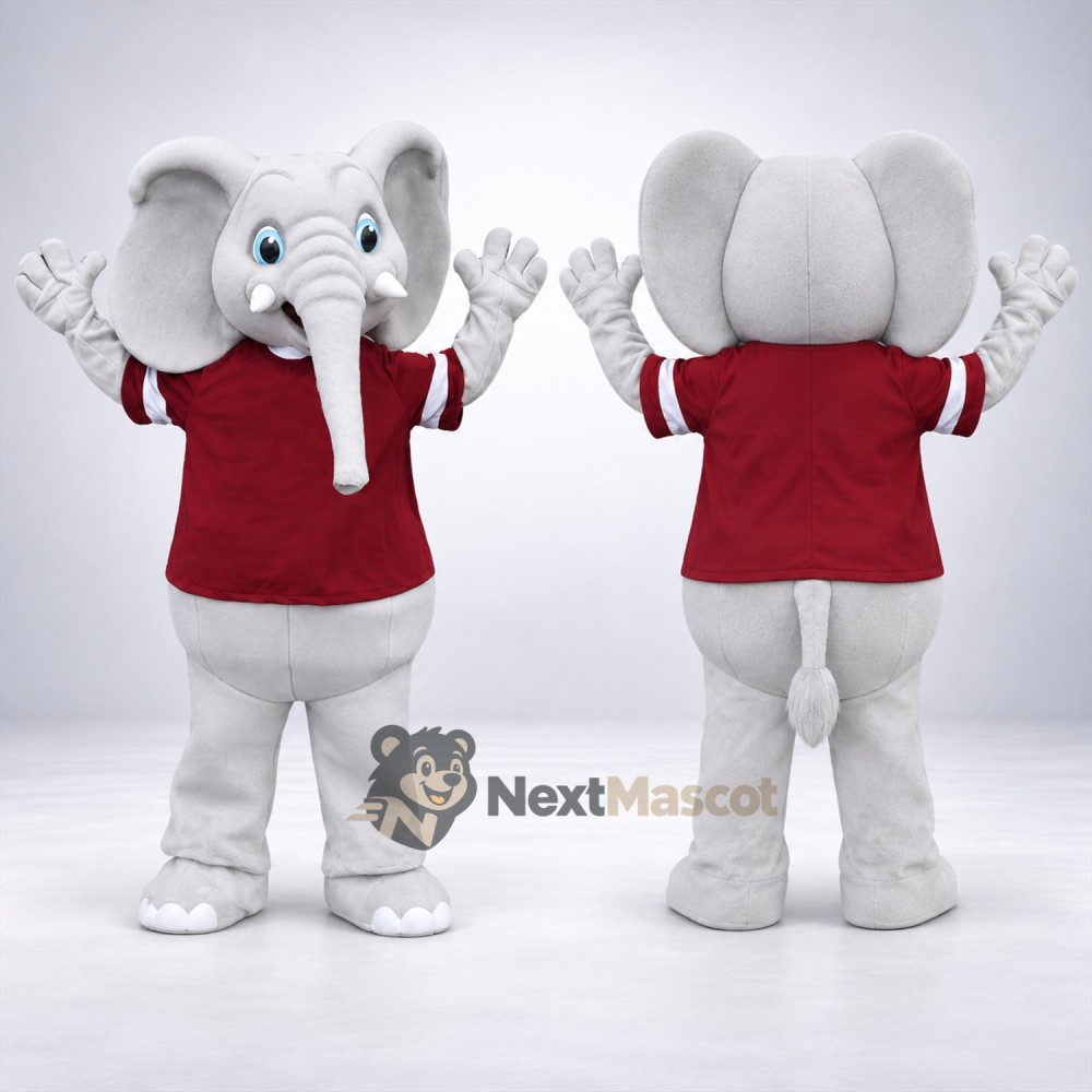 Elephant Mascot Costume - Red Shirt for Parades Elephant Mascot Costume - Red Shirt for Parades