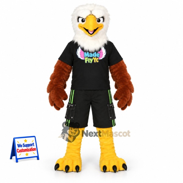 Bald Eagle Mascot Costume - Black Uniform for Parades