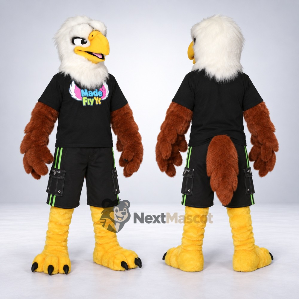 Bald Eagle Mascot Costume - Black Uniform for Parades