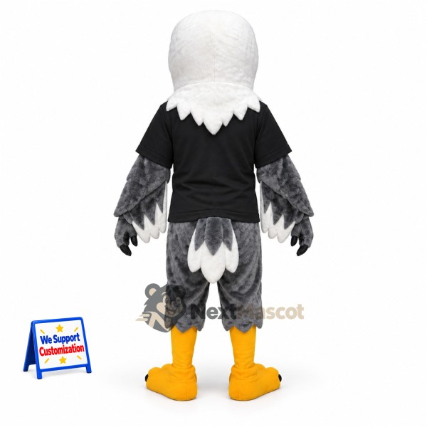 Eagle Mascot Costume - Gray, Black Polo Shirt Eagle Mascot Costume - Gray, Black Polo Shirt