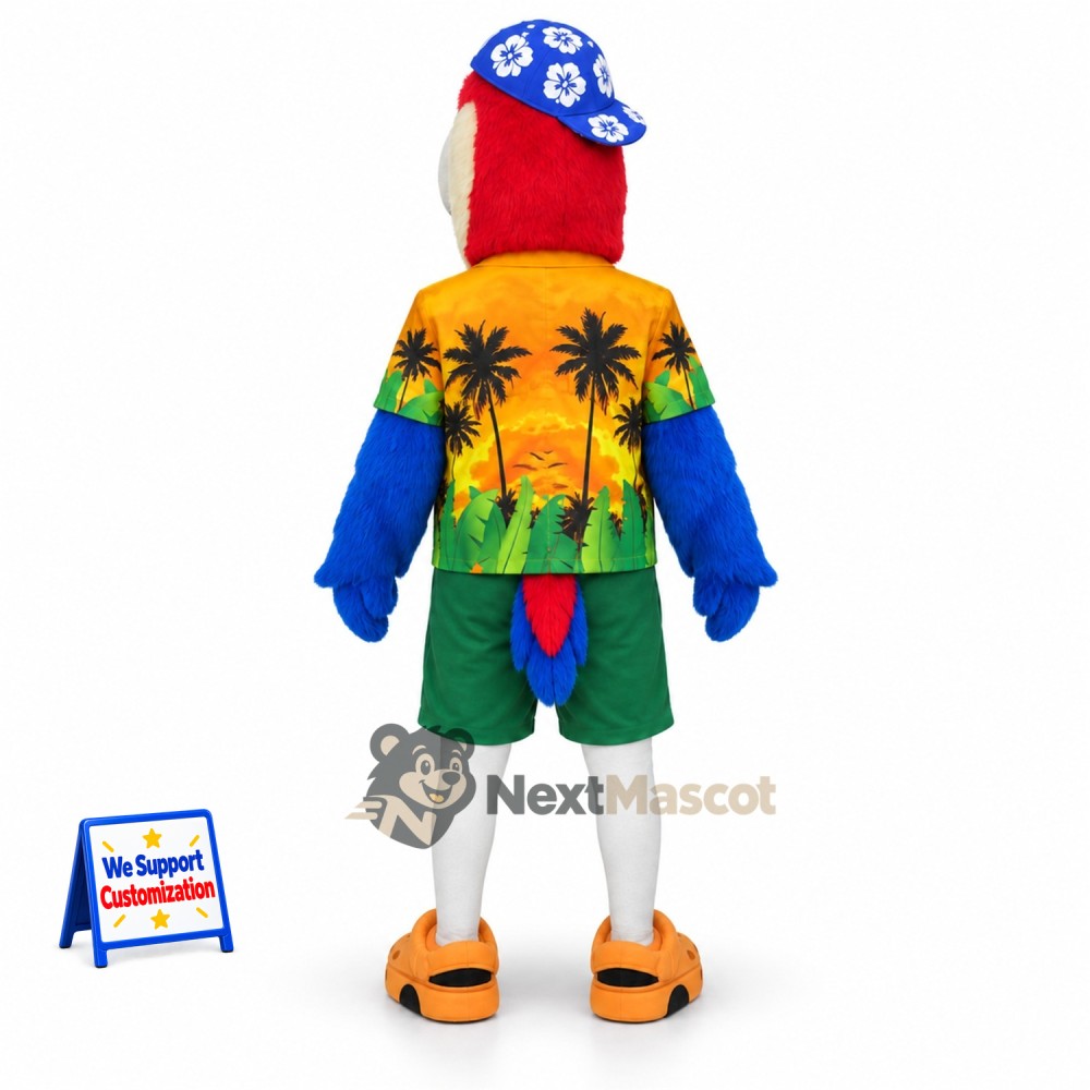 Parrot Mascot Costume - Hawaiian Shirt Parrot Mascot Costume - Hawaiian Shirt