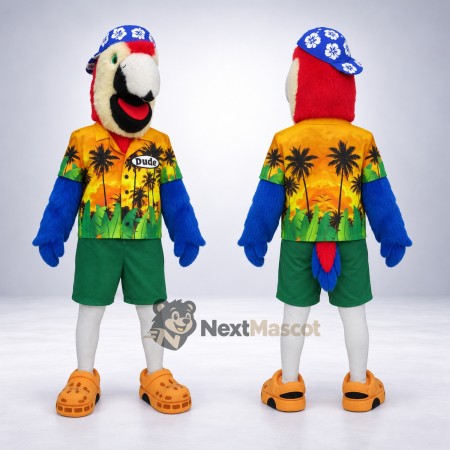 Parrot Mascot Costume - Hawaiian Shirt Parrot Mascot Costume - Hawaiian Shirt