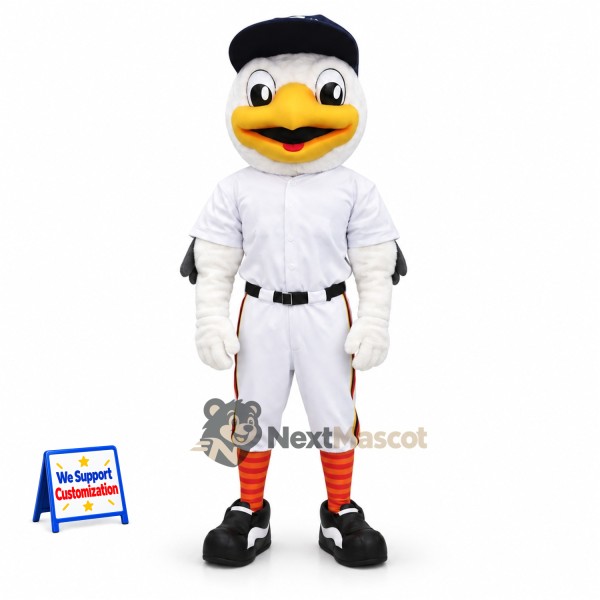 Duck Mascot Costume - Baseball Uniform