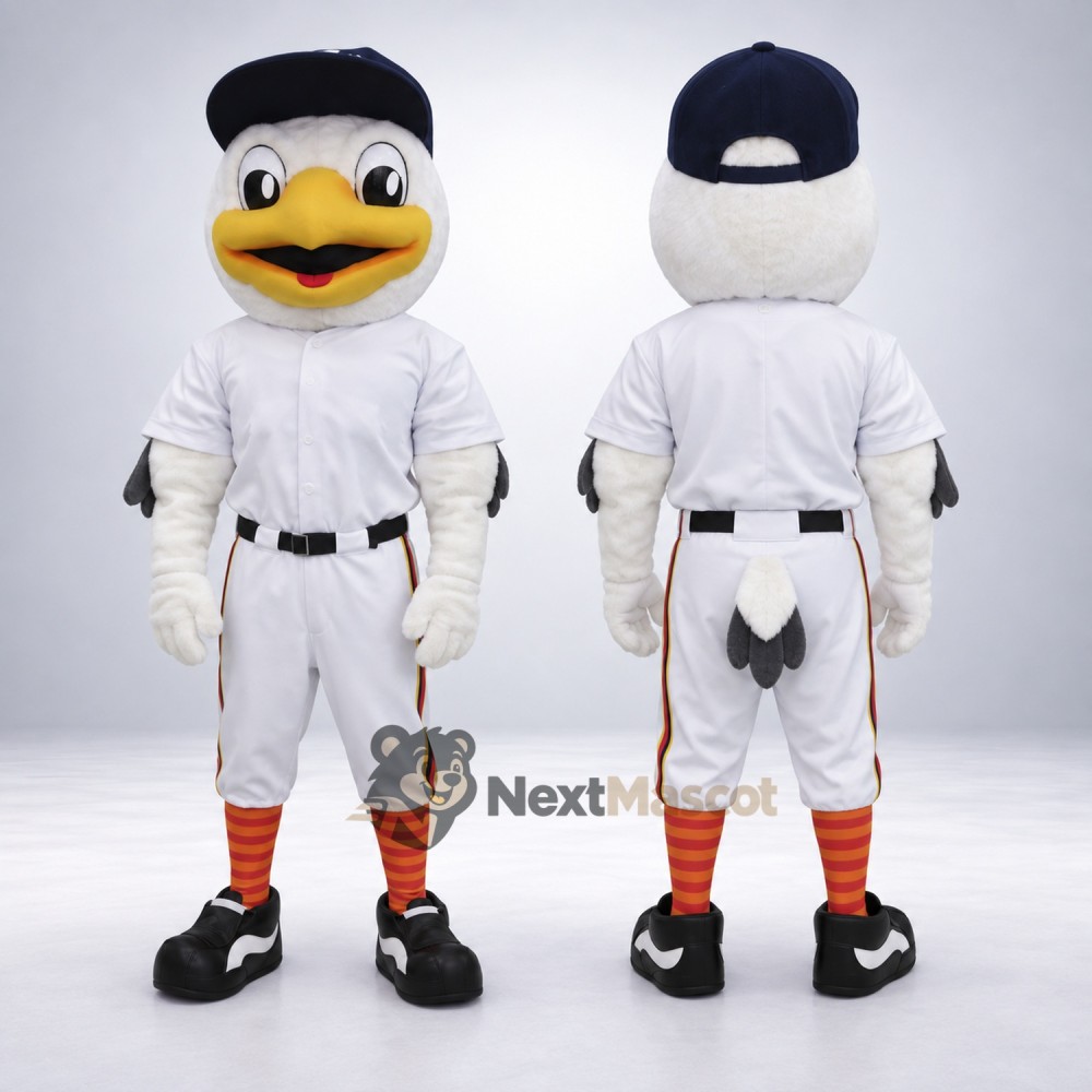 Duck Mascot Costume - Baseball Uniform